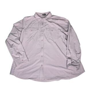 Eddie Bauer Button Up Shirt Womens Large Pink Classic Fit Long Sleeve Casual